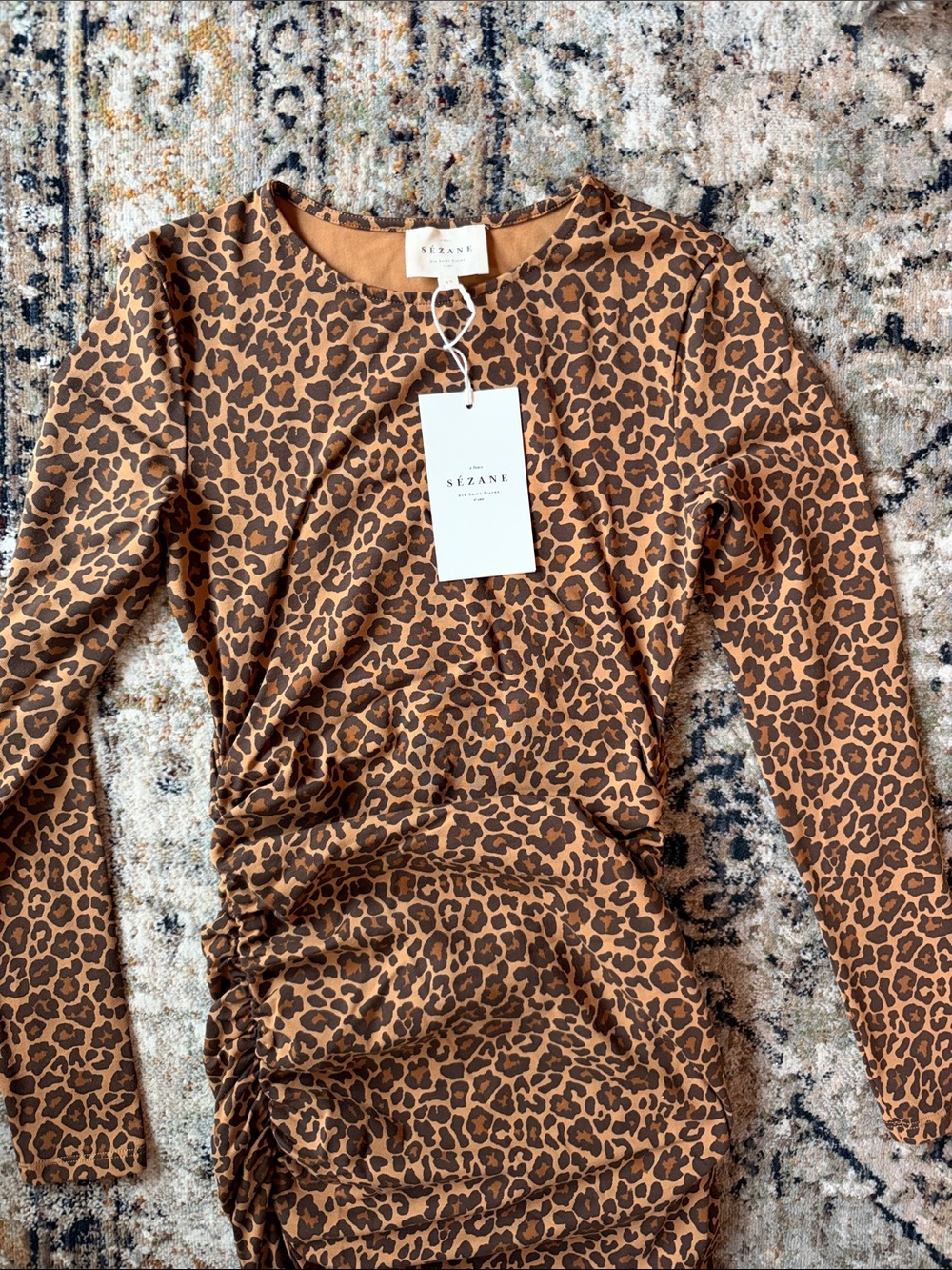 NWT Sezane Blake leopard print dress